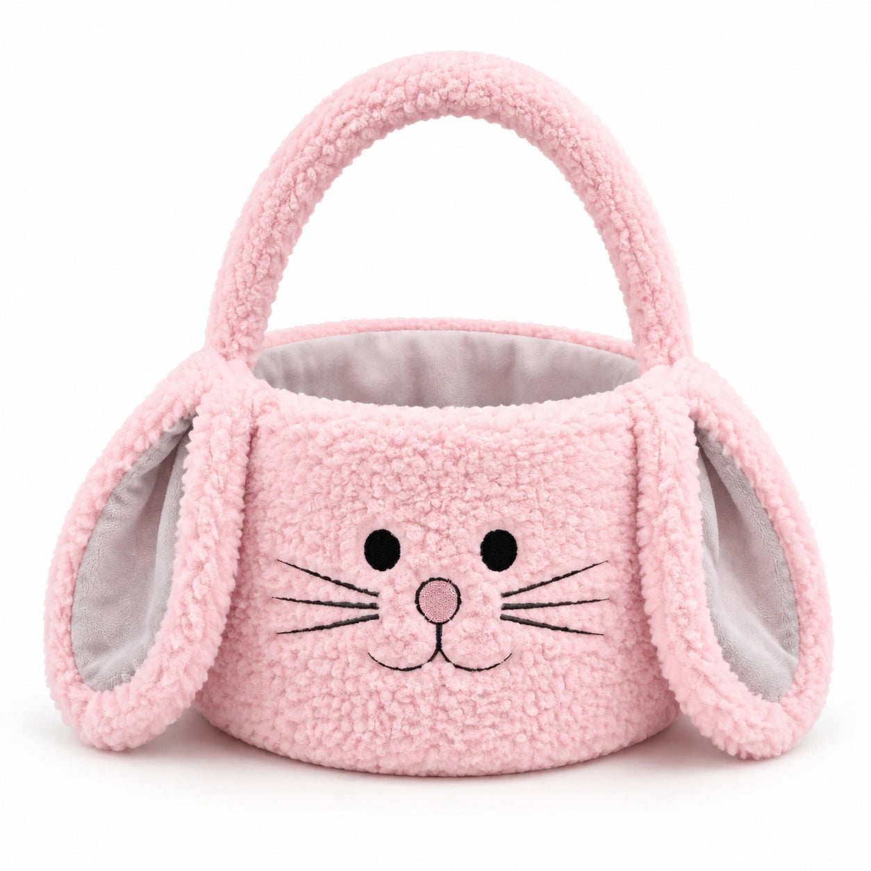 Borsa a mano 25 x 12 x 20 cm in tessuto rosa con coniglio stile peluche