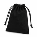 Sacchetto con coulisse 10 x 15 cm in tessuto nero per piccoli oggetti stile minimalista