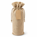 Sacchetto portabottiglia 10 x 35 cm in juta naturale con chiusura a coulisse stile rustico