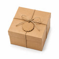 Scatola regalo 25 x 25 x 12 cm in cartone marrone con spago stile rustico