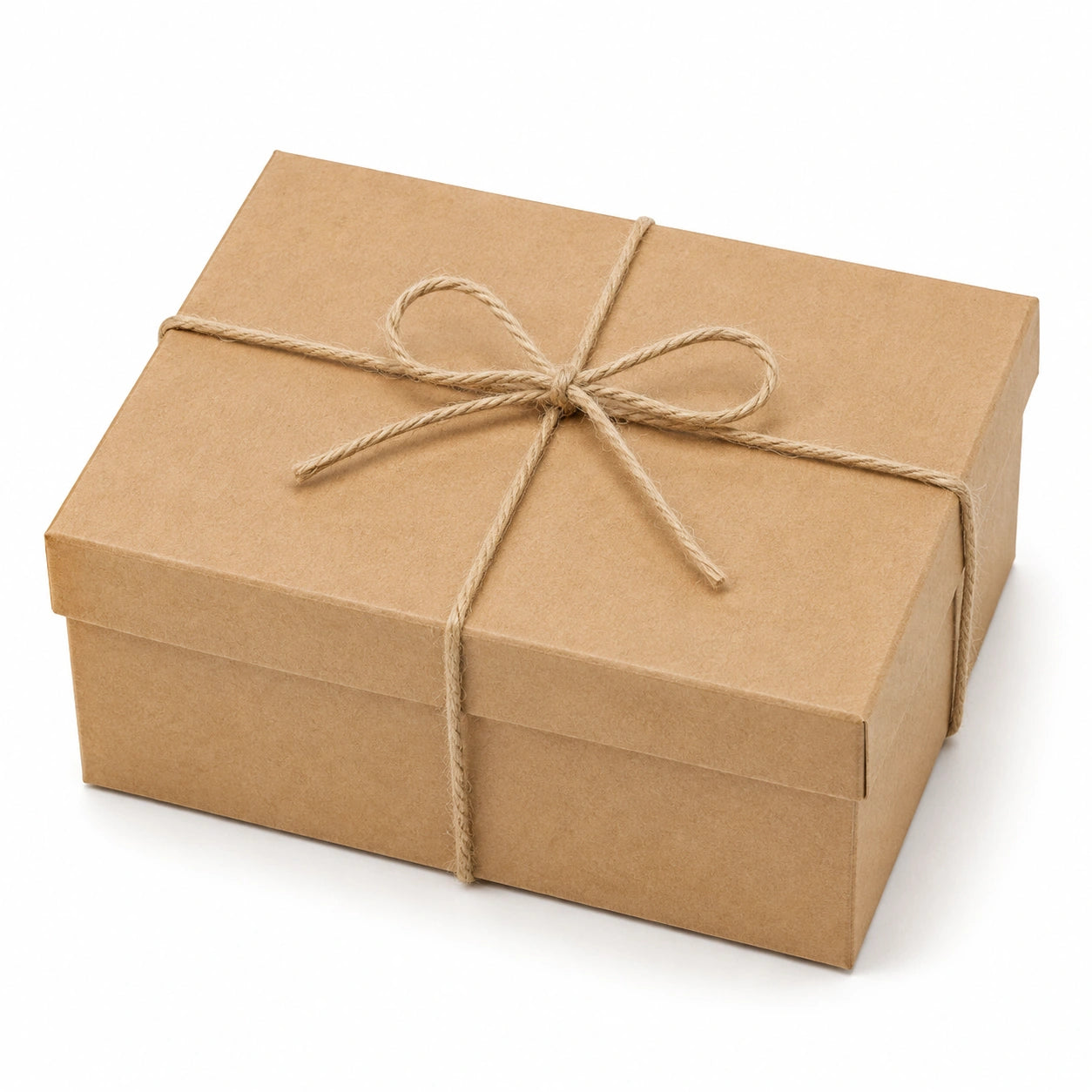 Scatola regalo 25 x 20 x 8 cm in carta kraft marrone con chiusura a spago stile rustico