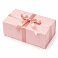 Scatola regalo 30 x 20 x 12 cm in cartone rosa con nastro in raso stile elegante