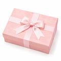 Scatola regalo 25 x 18 x 8 cm in cartone rosa con nastro decorativo